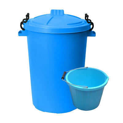 50L Eimer Schwerlast Clip Verschluss Deckel/3 Gallonen Bauarbeiter Eimer mit Griff (HIMMELBLAU)