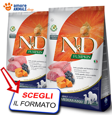 Farmina Hund n & D Pumpkin Adult Med / Maxi   Lamm Und Heidelbeere - 2,5/12 KG