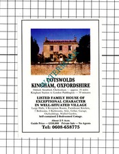 Kingham Oxfordshire House Sale Advert - 1991 Clipping / Print