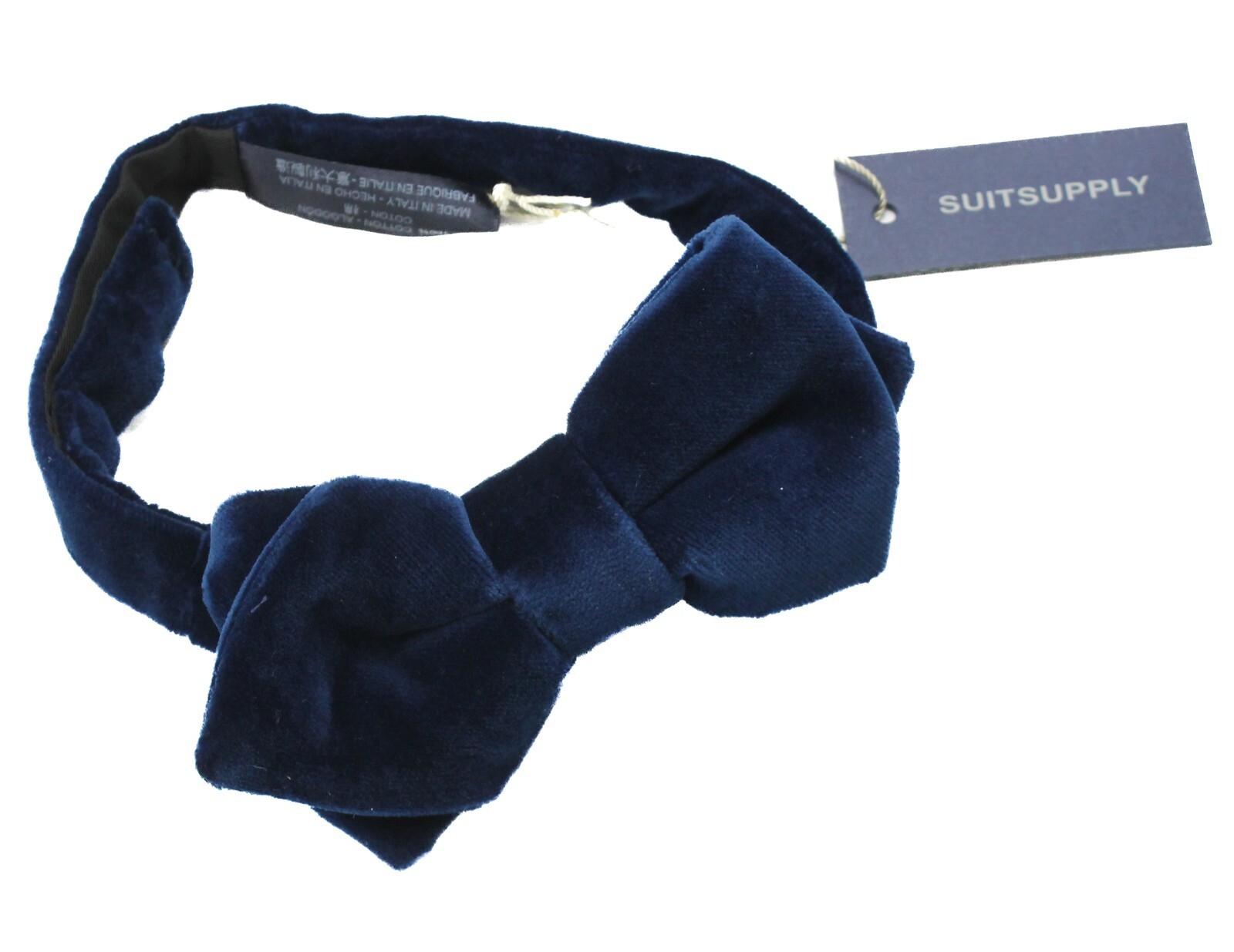 SUITSUPPLY Velvet Blue Bow Tie Men's ONE SIZE Adjustable Tied Classic Formal