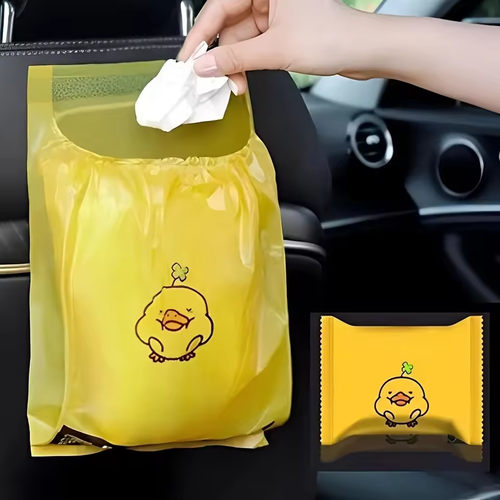 15pcs Adhesive Disposable Car Trash Bags – Hanging Garbage Bin Solution