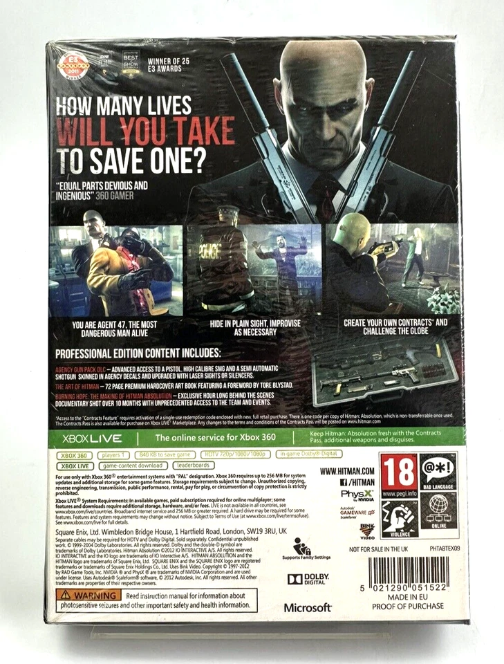 Xbox 360 Hitman Absolution: Professional Edition, New Factory Sealed - Image 2 of 4