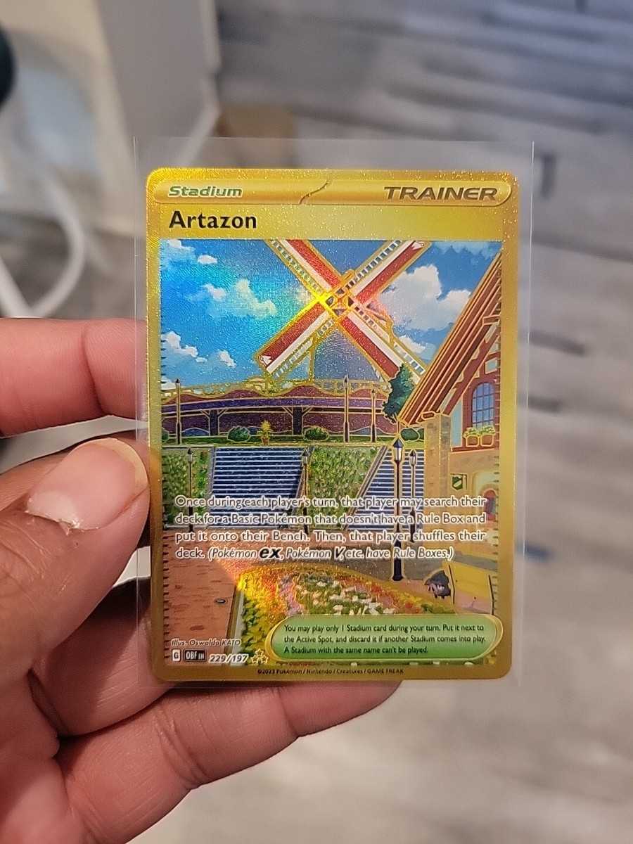 Artazon 229/197 Obsidian Flames Gold Hyper Rare Pokemon Card