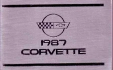 1987 Chevrolet Corvette Owners Manual User Guide