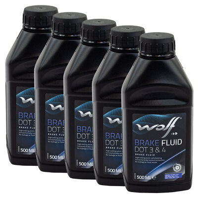 Bremsflüssigkeit WOLF BRAKE FLUID 5039 DOT 3&4 5 X 500 ml für Kawasaki Yamaha