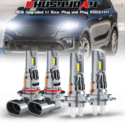 9005+H7 LED Headlight Bulbs Hi/Lo Beam Combo Kit For Kia Forte Sorento 2020 S+