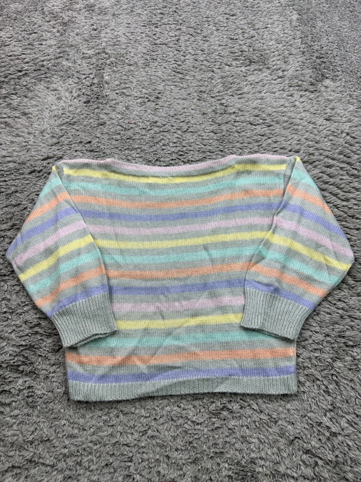 Suéter De Colección Cecily Esprit Mujer Pequeño Pastel Acuarela Arco Iris Rayas Tejido Top Foto 2 de 4