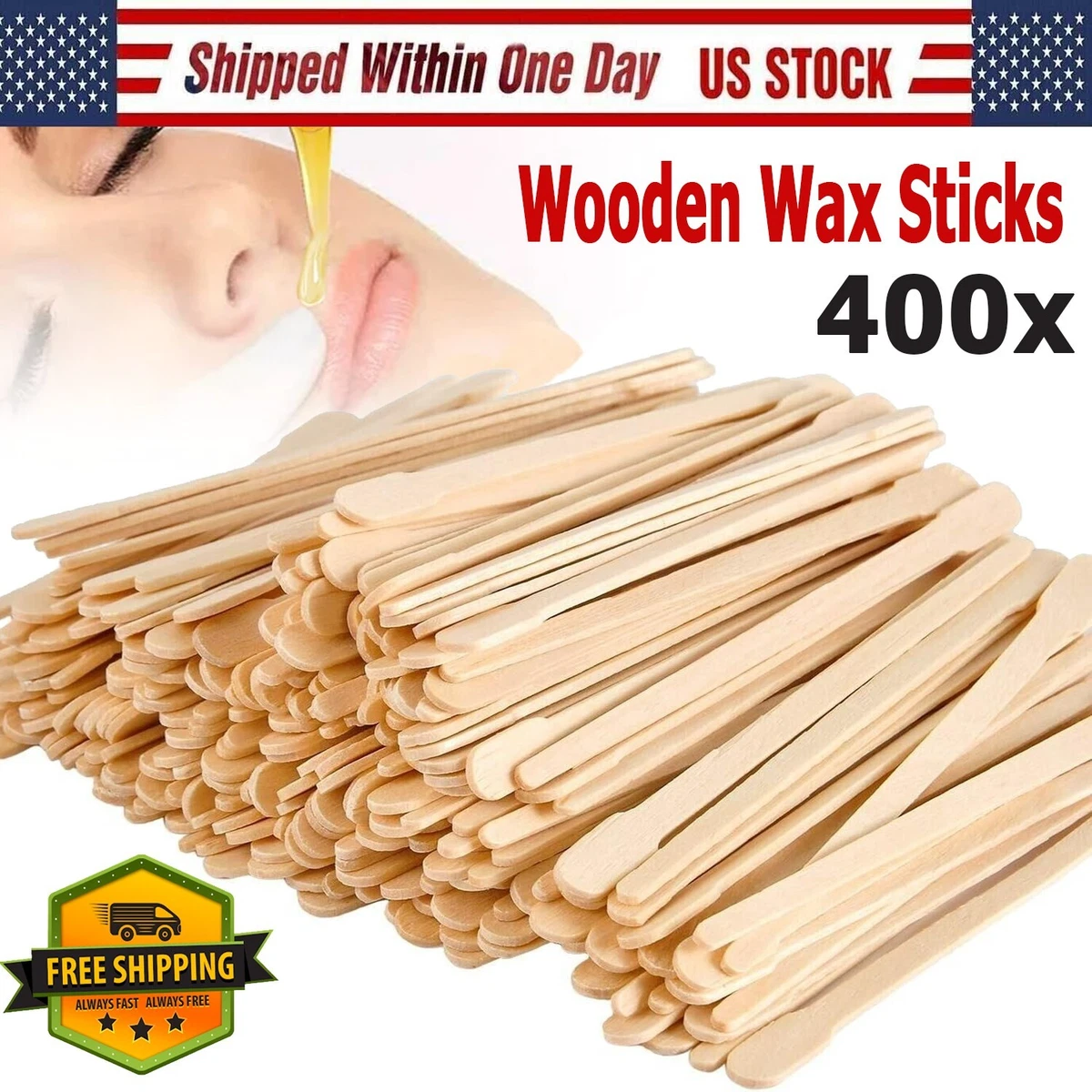 400 Wooden Wax Sticks Hair Removal Waxing Applicator Spatula Popsicle