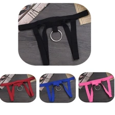 Men's Jockstraps O-Ring Pouch Thongs Underwear Low Rise Bikini Briefs G-String