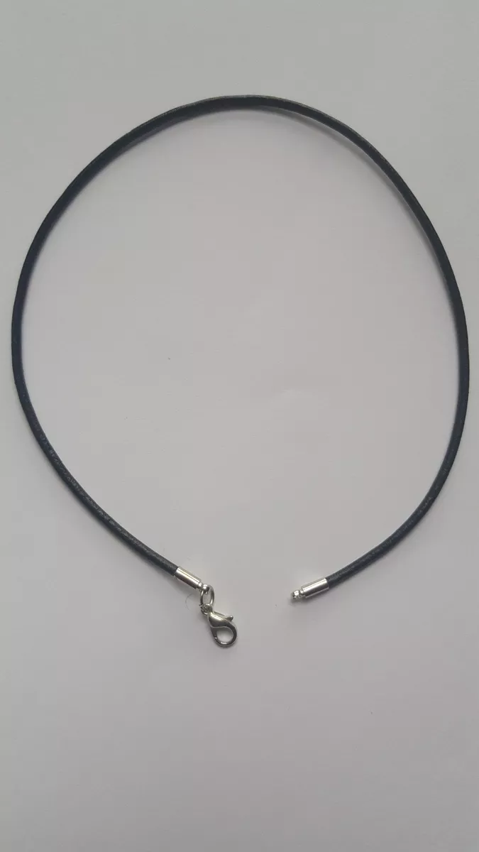 BLACK 2MM REAL LEATHER NECKLACE CORD STRING WITH LOBSTER CLASP 12- 30  INCHES