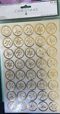 Gold Foil Label Stickers - 80 pieces Christmas Paper Crafts