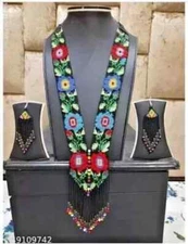 Handmade Necklace Seed Bead Boho American Style Netiv Beaded Multi Strand