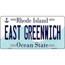 East Greenwich Rhode Island License Plate Metal Sign Art Car Truck Wall Home