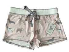 NWT PJ SALVAGE Womens Small DOGS Lounge Shorts Super Soft Pink #PQ7