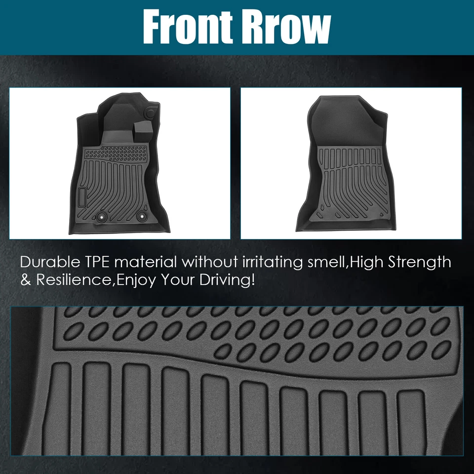 Автомобильные напольные коврики для Subaru Forester 2019-2023 годов выпуска черные всепогодные резиновые TPE - Изображение 3 из 4