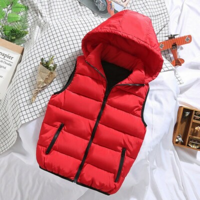 Men Quilted Hooded Gilet Waistcoat Jacket Coat Padded Puffer Sleeveless  Warm UK