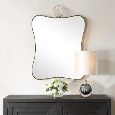 TALIA MODERN ART INSPIRED IRON WALL VANITY MIRROR UTTERMOST 09974