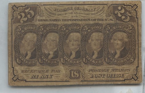 Postage Currency 25 Cents