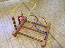 Vintage ED181 Maze By EDUCO Wooden Bead Rollercoaster Toy Made In Alberta Canada