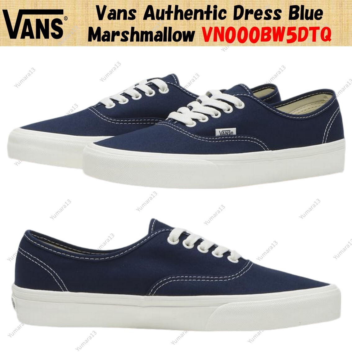 Vans Authentic Dress Blue Marshmallow VN000BW5DTQ Men's Size Vans Authentic Dress Blue Marshmallow VN000BW5DTQ Men's Size