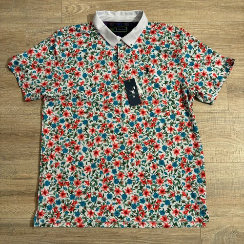 William Murray Golf Polo Shirt Mens XL Multicolor Flowers Little Shop