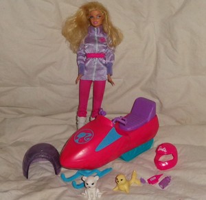 barbie snow mobile