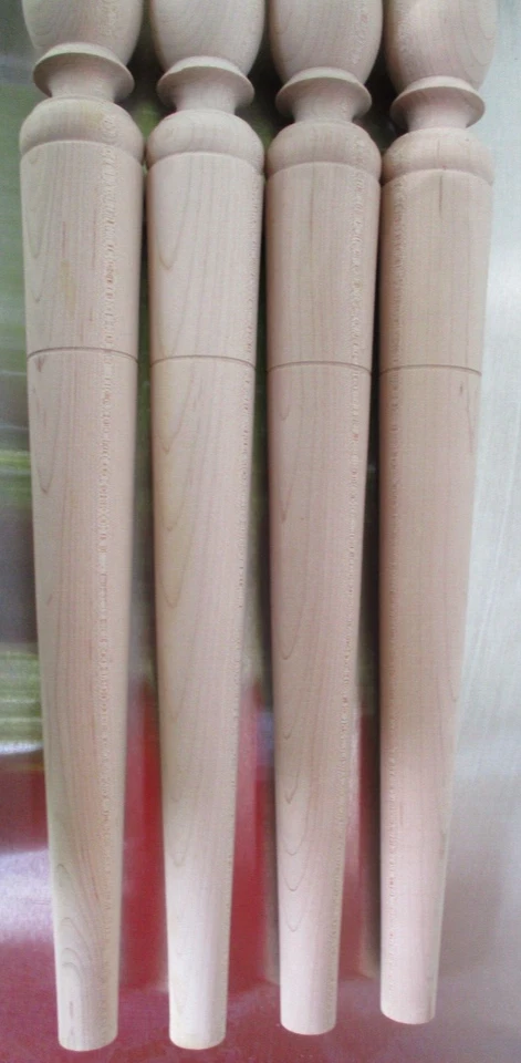 Juego de 4 patas de mesa estilo cónico arce transparente liso NOS 29 1/2" de alto Foto 3 de 4