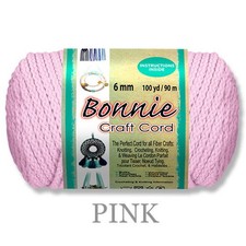 Bonnie Macrame Craft Cord 6mm 100yd Pink