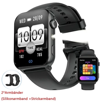 Smartwatch Damen Herren mit Bluetooth Anrufe, Fitness Tracker mit Herzfrequenz - Bild 1 von 4