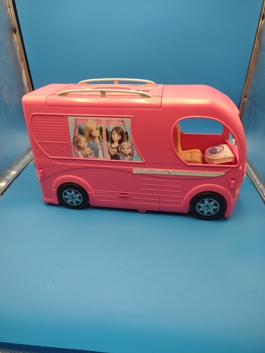 Barbie Pop Up Motor Home Pink RV Dream Camper Van Playset W/ Pool 