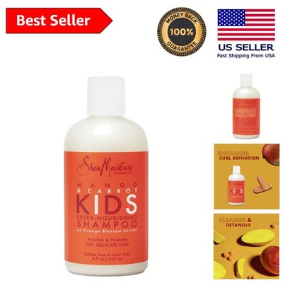 Hydrating Curly Hair Kids Shampoo 8 oz - Extra Nourishing with Mango & Carrot