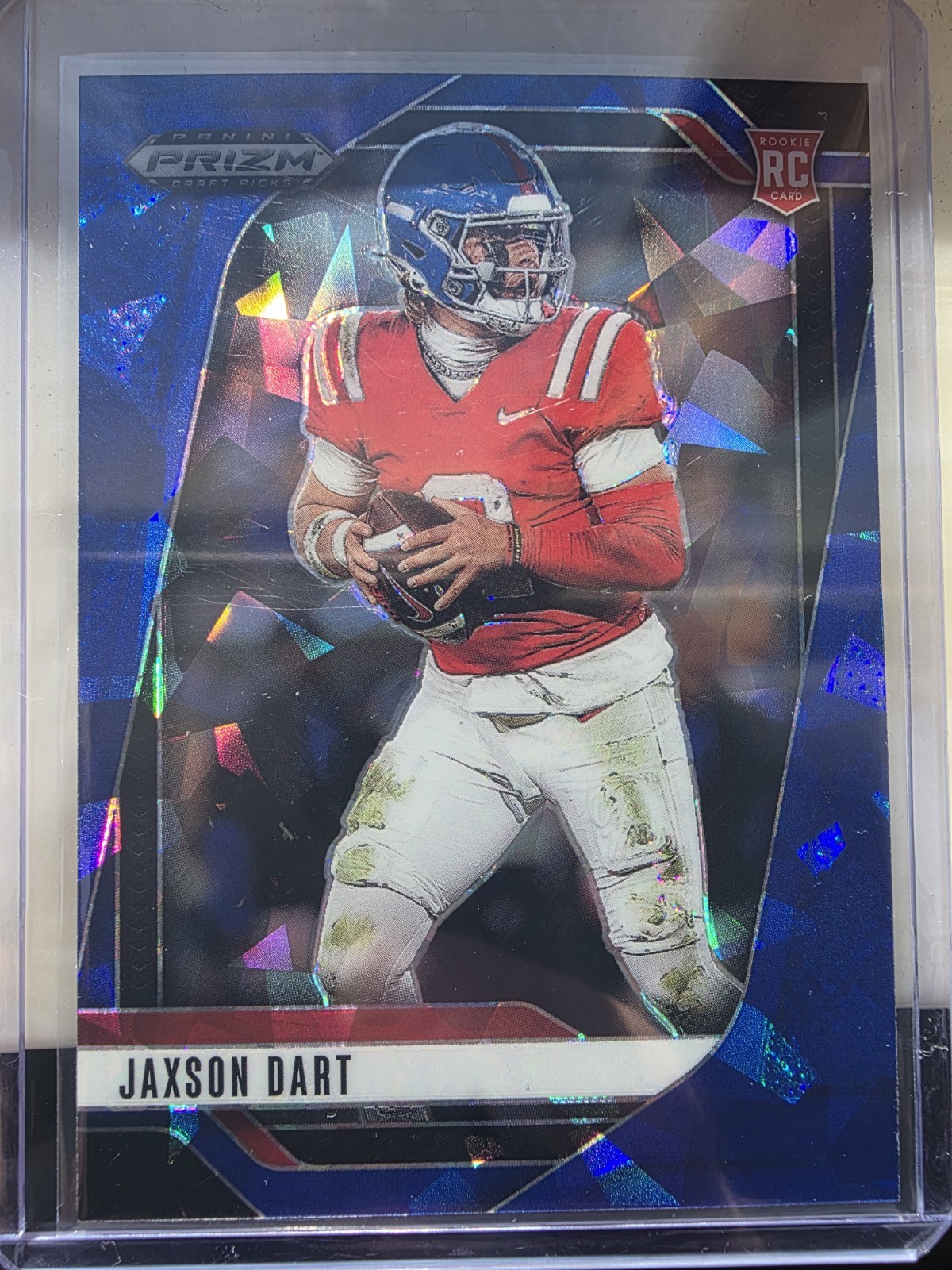 JAXSON DART 2025 Prizm Draft Picks BLUE ICE RC 19/149#90 Giants QB Ole Miss