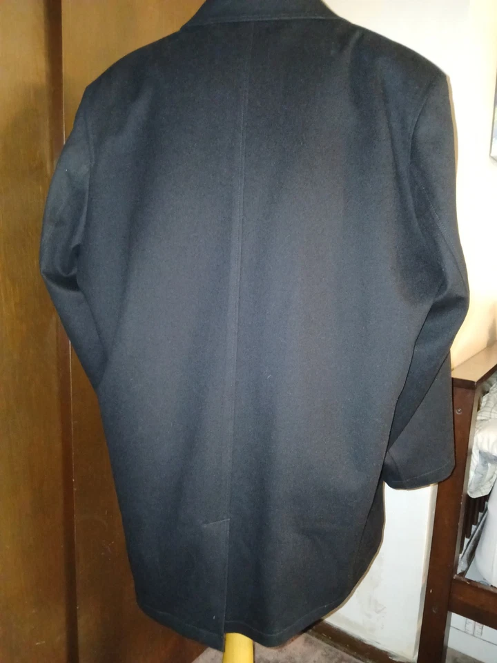 Sobretudo masculino Tom James Loro Piana 52R Storm System 100% lã preto com forro - Imagem 3 de 4