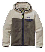 NWT Patagonia Boys Size M 10 Lightweight Synchilla Snap T Fleece Hoody Light Bog
