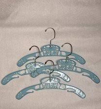 4 Baby World Co Blue Plastic Child's Hanger Vtg New York 50s 60s Circus