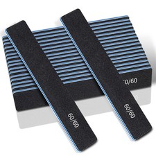 12 Pcs Professional Nail Files, 60/60 Grit Nail Files for Acrylic Nails Gel Nail