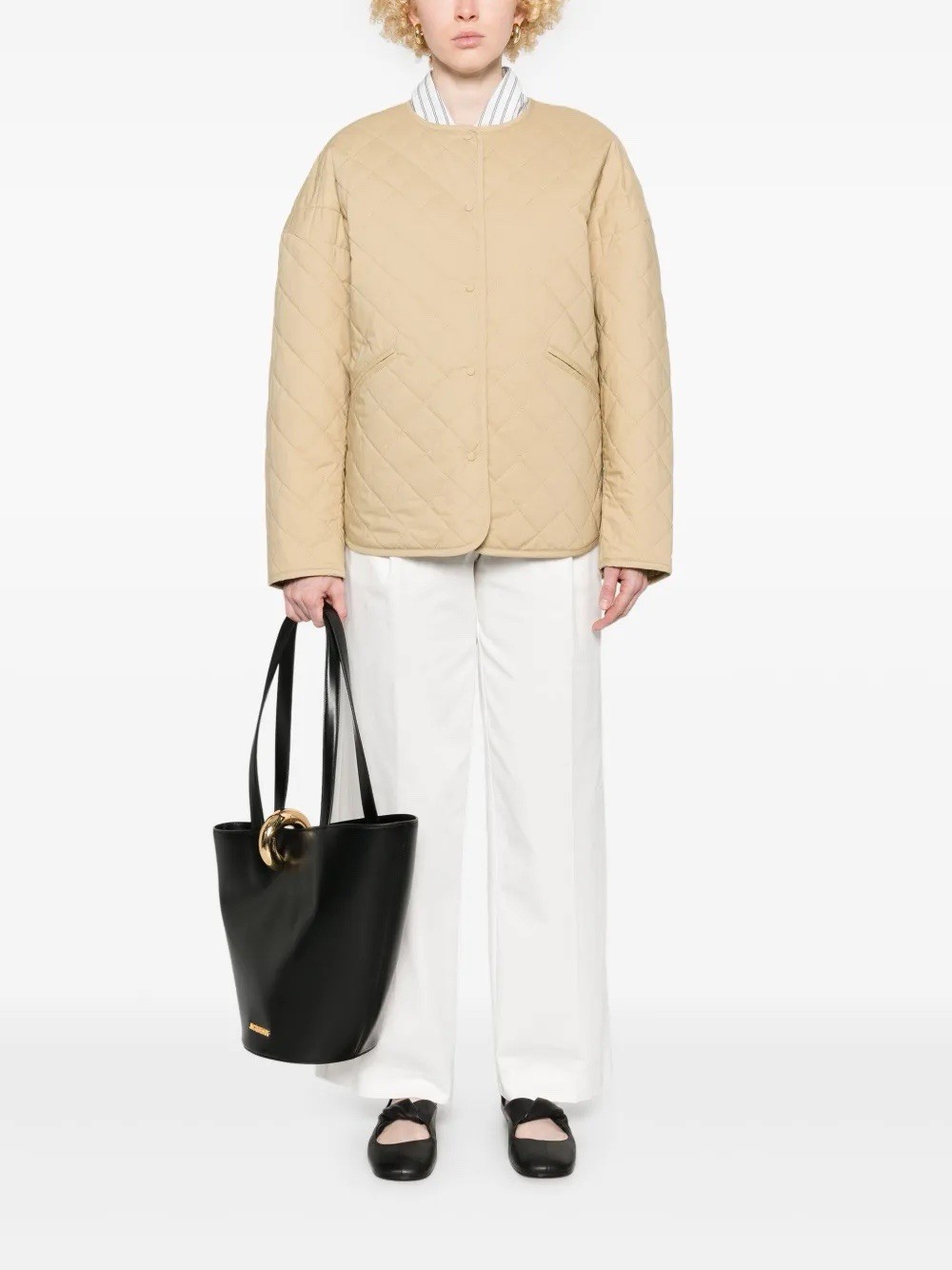 Toteme Quilted Collarless Jacket NWT Sand $720