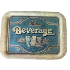 Antique The Warm & Wonderful Beverage Company Metal Tray Advertising Green