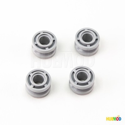Lot of 4 LEGO 11mm x 8mm Wheel Rim with Center Groove No 42610 Gray Technic NEW