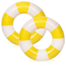 33 Inflatable Pool Floats - 2 Pack Striped Sw...