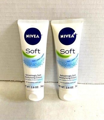 Nivea Refreshingly Soft Moisturizing Cream, 2.6 oz (74 g) Each (Pack of 2)