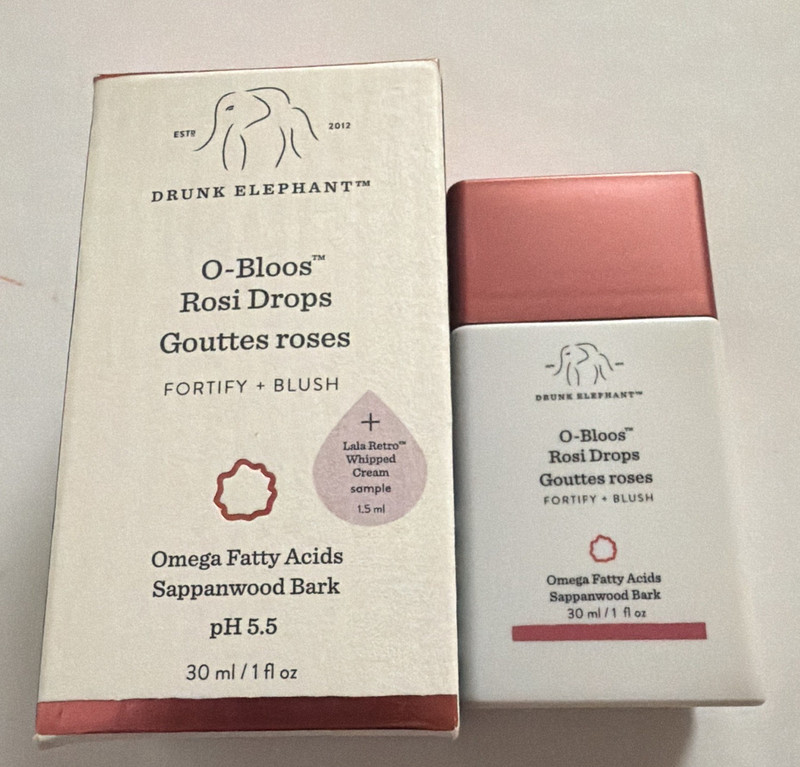 Drunk Elephant O-Bloos Rosi Drops Liquid Blush Buildable Natural 1 fl oz