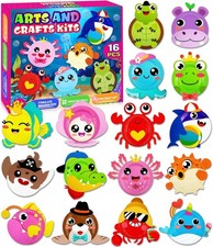 16PCS Ocean Animal Paper Plate Craft Kit DIY Kids Arts Crafts for Toddlers Party