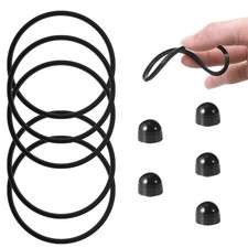 MLKSI Seal Replacement and Rubber Stopper M, Black - 5 Seals 5 Stoppers