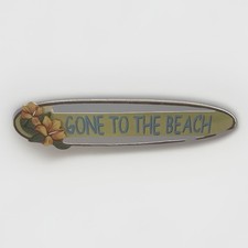 Gone To The Beach Wall Sign Art Hibiscus Surfboard Coastal Seashore Hang Ready