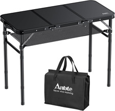 Folding Camping Table 3ft with Adjustable Height  Storage Net