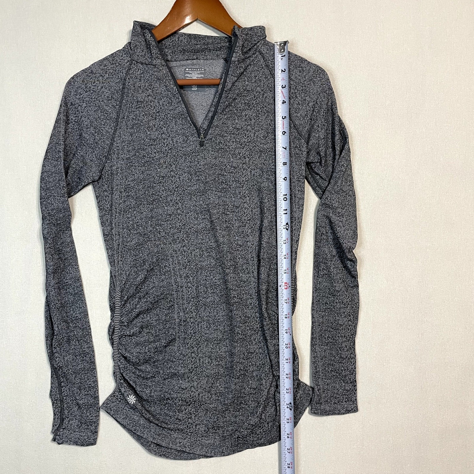 Athleta Half Zip Pullover Ruched Side Heather Gra… - image 6