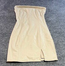 Chic Strapless Beige Dress