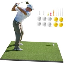  Golf Mat, 5x4ft/5x5ft Dense Elite Golf Hitting Mats Practice with 10 Balls, 9 