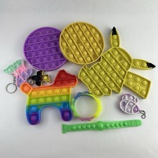 Pop it Fidget toy silicone toy with bubbles Lot of 9 assorted figures